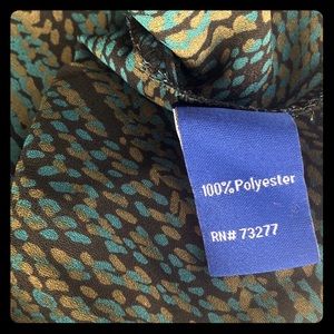 Apt. 9 Black, Teal, & Gold Blouse, Size L